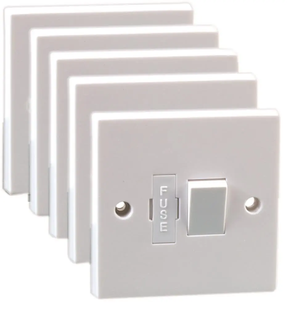 PRO ELEC Conexiones con Fusible, 13A, Blanco, Pack de 5