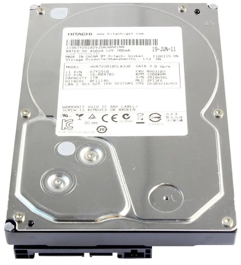 HITACHI - 翻新 3.5吋 內置硬碟 SATA 3Gb/s, 1TB 7200轉