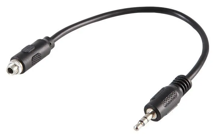 Pro Signal 3.5mm 패널 마운트 암-수 어댑터 케이블, 150mm, 블랙