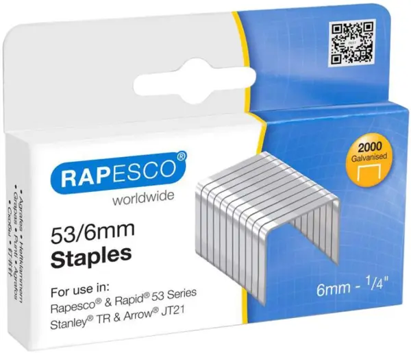 RAPESCO סיכות דרבן מגולוונות 53/6 מ״מ, 2000 במארז