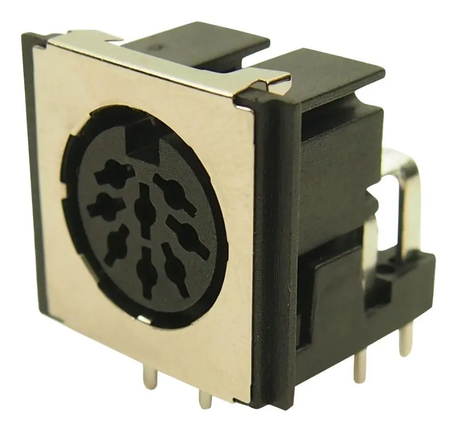 CLIFF - 8-Pin Δεύτερη Γωνία PCB DIN Υποδοχή Συνδέτη με Οθόνη EMI/RFI