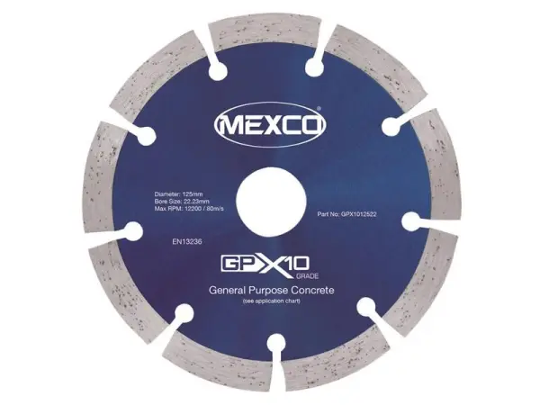 MEXCO GPX10 Concrete Diamond Blade - 125 x 22mm