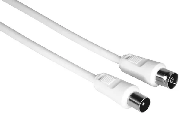 HAMA 同軸飛線 插頭轉插座 1.5米 白色