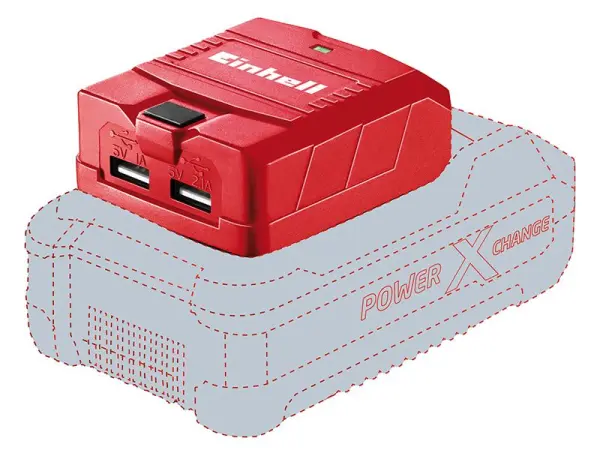 Einhell TE-CP 18 Li USB-Solo Προσαρμογέας Μπαταρίας, 18V, Διπλή USB