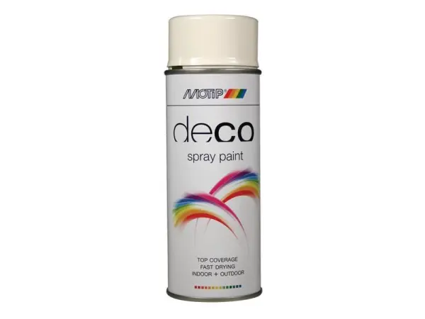 MOTIP Deco Spray Paint, High Gloss RAL 9010 White, 400ml