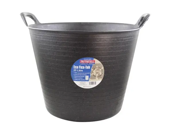 Faithfull Eco Flex Tub - 25 litre - Recycled Black