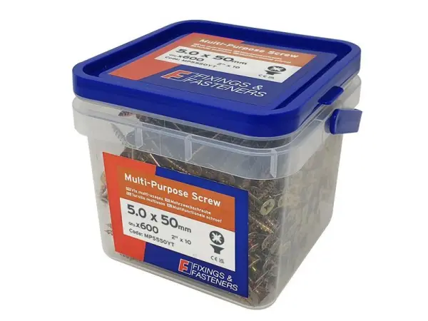 ForgeFix Multi-Purpose Pozi Screws CSK ST ZYP 5.0x50mm, Tub 600