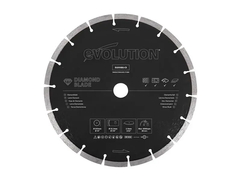 Evolution General Purpose Diamond Blade 255mm x 22.2mm