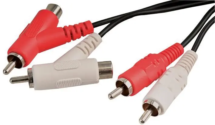 PRO SIGNAL - 2x Phono (RCA) Stecker auf 2x (stapelbare) Phono Stecker Kabel, 1m