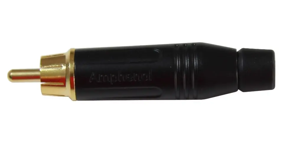 Amphenol - Connecteur RCA mâle phono noir, dorure or