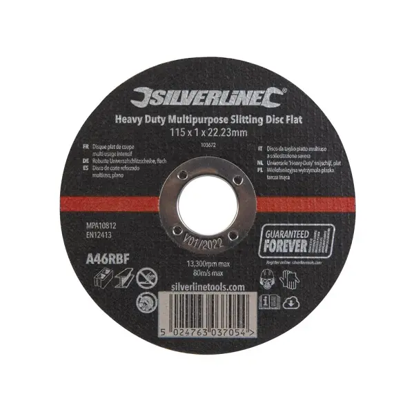 Silverline Disco Tagliente Extra Resistente, 115 x 1 x 22,23 mm