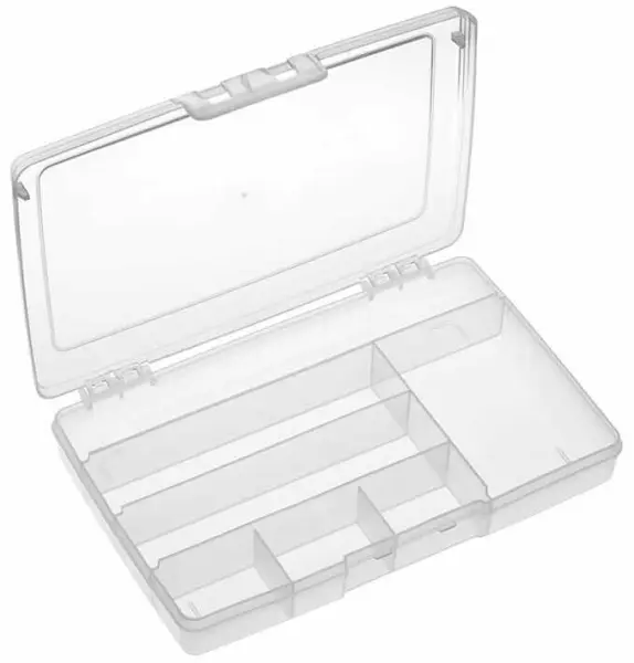 RARAION Boîte de rangement transparente 7 compartiments, 40 mm x 245 mm x 165