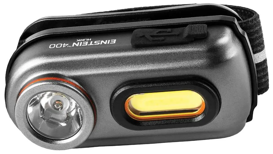 NEBO SPORTS איינשטיין 400 פנס ראש נטען, 400 לומן