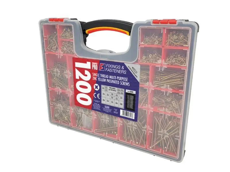 ForgeFix Organiser Pro Kit Viti Legno Multiuso (1200 Pezzi)