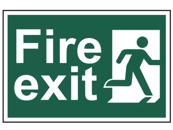 SCAN Fire Exit PVC Sign - Man Running Right (300mm x 200mm)