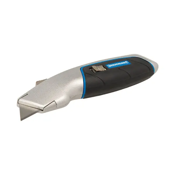 Silverline Quick-Change Retractable Knife, Aluminium, 175mm
