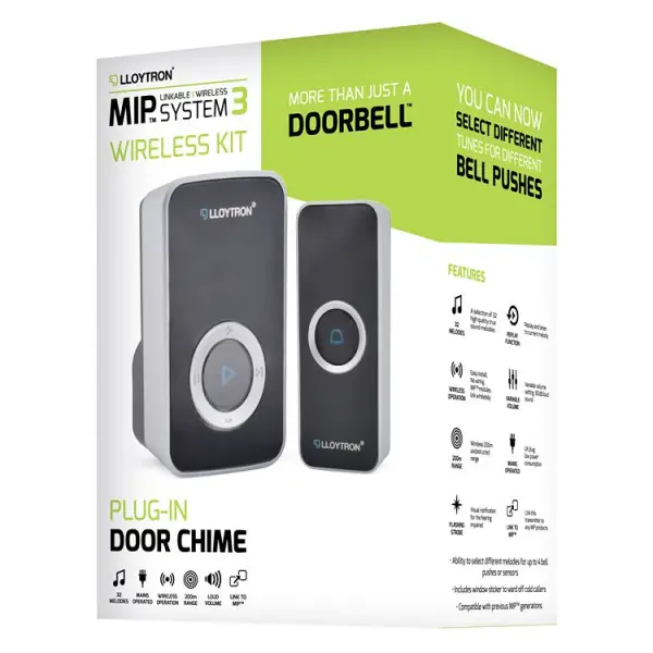MIP3 32 Melody Plugin Premium Door Chime Kit Black