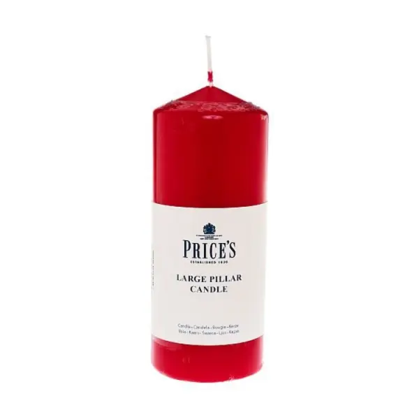 Price's Pillar Candle Red, 150mm (6'')