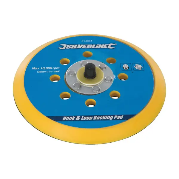 Silverline 150mm Hook & Loop Backing Pad - 5/16 UNF