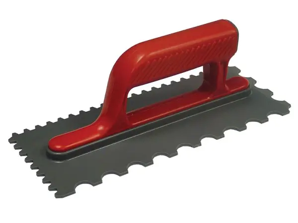 Faithfull Notched Trowel with V 4mm and Round 7mm Plastic Handle