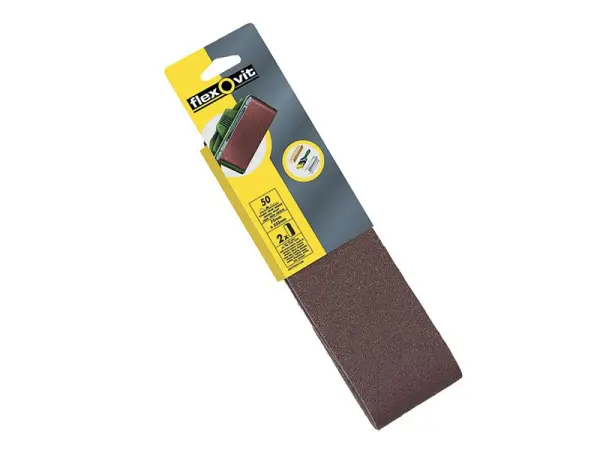 Flexovit Cloth Sanding Belt 533 x 75mm, Coarse 50G, Pack of 2