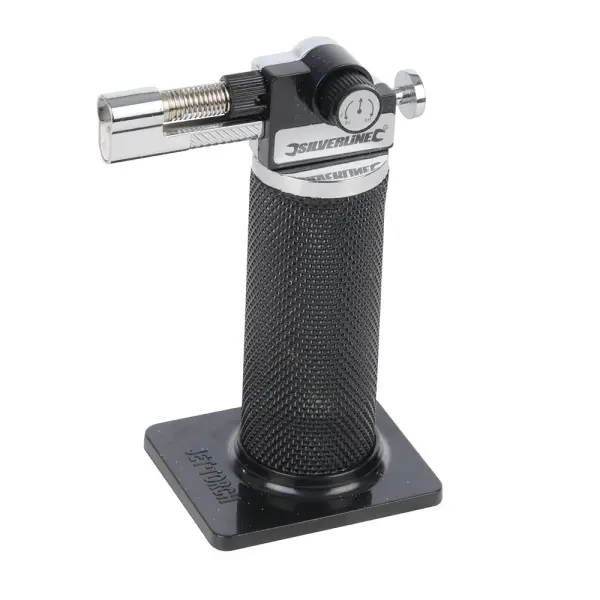 Silverline Butane Gas Torch - 1300°C, Compact & Refillable