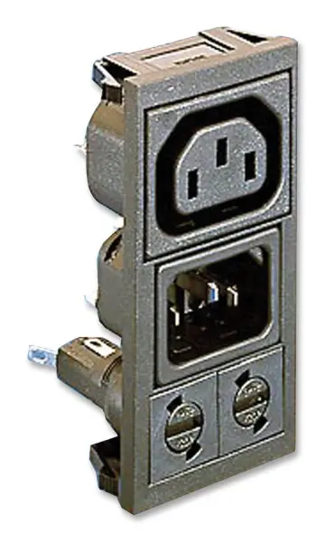 Bulgin IEC C14 Vertical Inlet Power Module, Twin Fused, 10A
