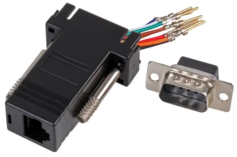 PRO SIGNAL - Adaptor Port Bersiri Lelaki D-Sub 9 Way ke RJ45 Wanita Modular