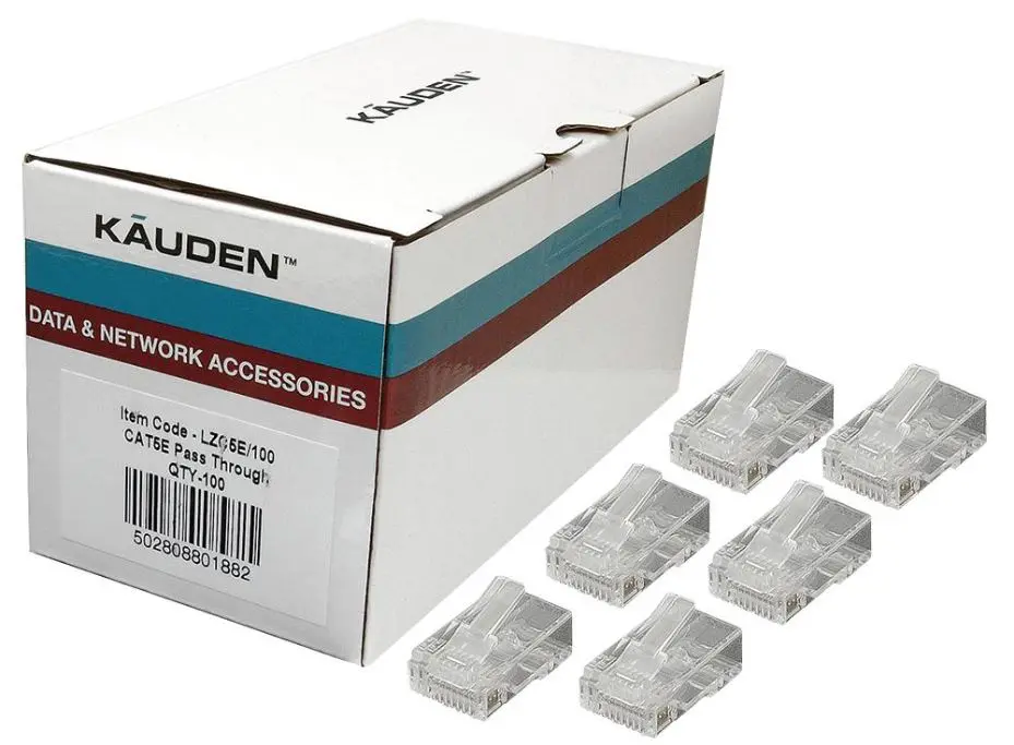 KAUDEN - RJ45 直通插頭，Cat5e，8P8C，100個裝