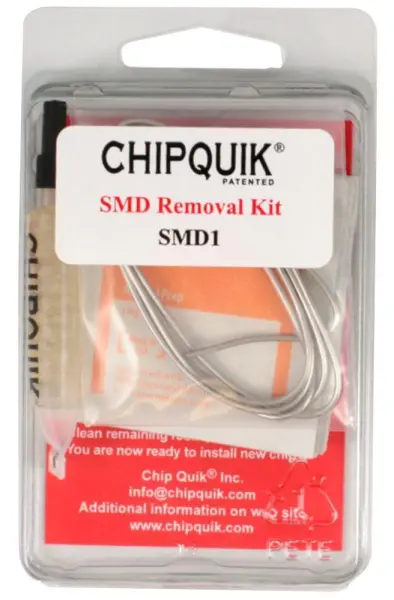 CHIP QUIK - Kit Penyingkiran SMD - Aloi Chip Quik 2.5ft, Flux, Tuala Alkohol, B