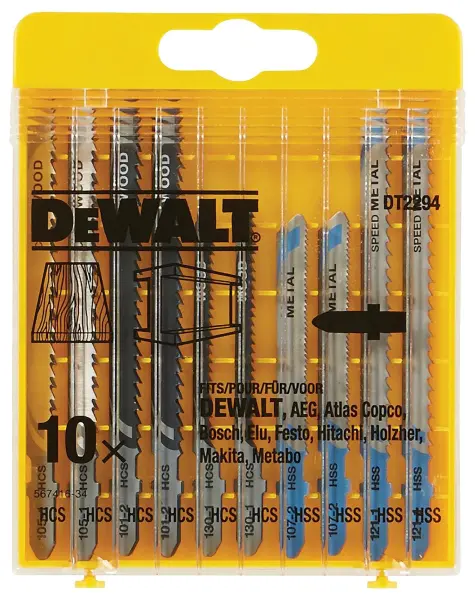 DEWALT HCS Mixed Jigsaw Blade Set, 10 Piece