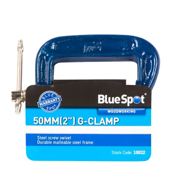 Blue Spot Tools 50mm Fine Thread G-Clamp, Malleable Cast Iron