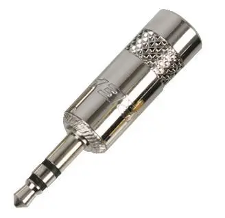 REAN - Fiche Jack 3 Pôles 3,5mm Métal avec Embout de Câble à Serrage