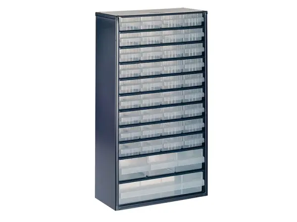 Raaco Metal Cabinet with 40 Drawers, Painted Steel