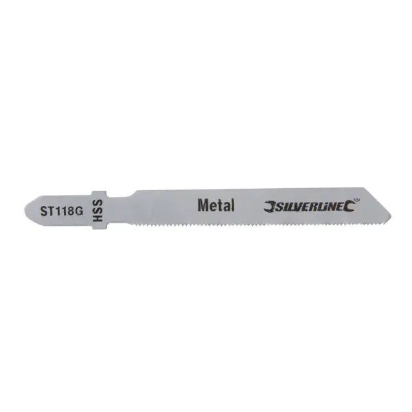 Silverline Lames de scie sauteuse pour métal, 5 pièces, HSS, 50mm