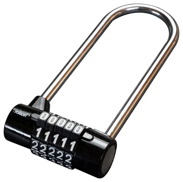 Rolson 5 Digit Combination Padlock with Long Shackle 120mm Zinc Alloy