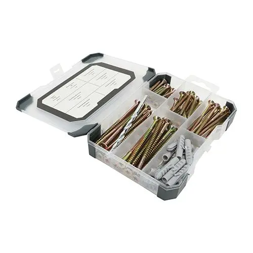 Timco Gemischtes Set - Schrauben, Dübel & Bohrbit - Gelb (91-teilig)