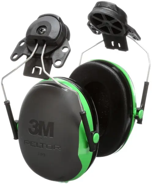 3M PELTOR X1 P3E 26 dB Helmet Mounted Ear Defenders, Black/Green