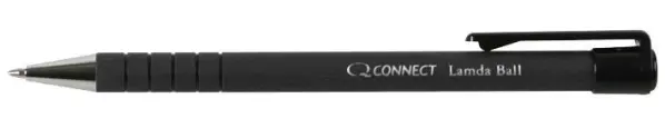 Q Connect Lamda Retractable Ballpoint Pens, Medium Tip, 12pk (Black)