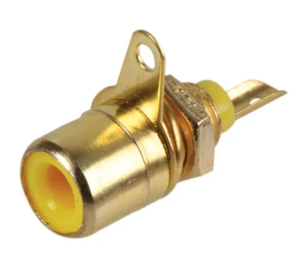 PRO SIGNAL Gold Plated RCA Phono Sockets, Yellow (Pack of 10)