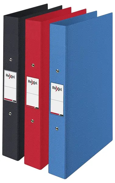 Rexel Choices A4 Ring Binders, 3 Pack Assorted Colours