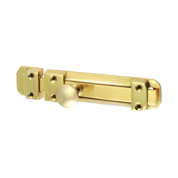 Timco Contract Flat Section Bolt, Polished Brass, 135 x 30mm