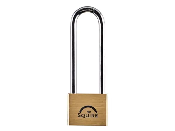 Squire LN44 Löwen-Messing-Vorhängeschloss 4-Pin 40mm - 100mm langer Bügel