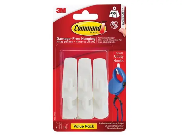 Command Μικροί Βιτρίνες Πολλαπλών Χρήσεων Value Pack, 6 Βιτρίνες & 12 Αυτοκόλλη
