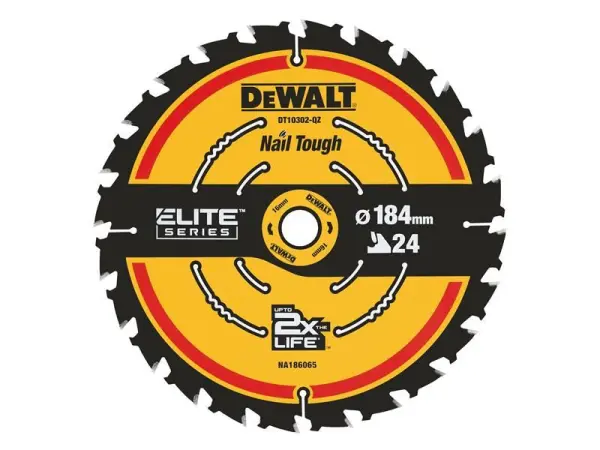 DEWALT ELITE Cirkelzaagblad voor raamwerk, 184 x 16mm, 24T