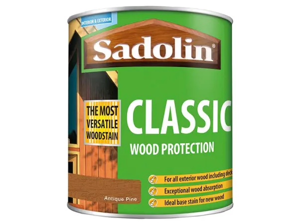 Sadolin - Cosaint Adhmaid Classic, Dath Crann Giúise Antique, 1 Liotar