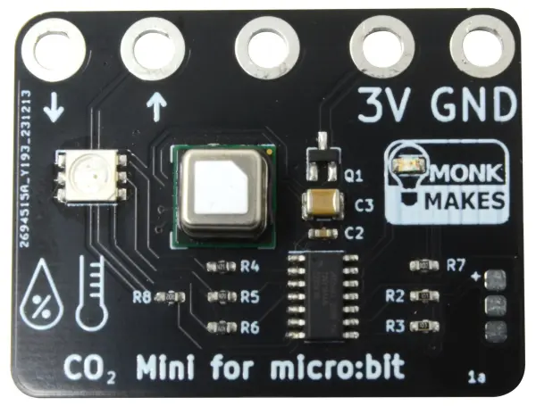 MONKMAKES CO2 Mini Kit for micro:bit with Crocodile Clips