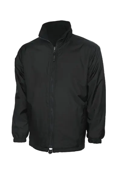 Uneek Chaqueta Reversible de Forro Polar, Negra, XL