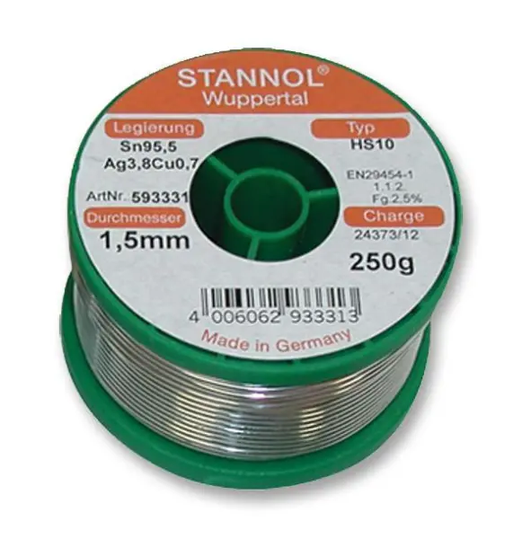 STANNOL Fio de Solda sem Chumbo, 0,5mm, 250g, 217°C
