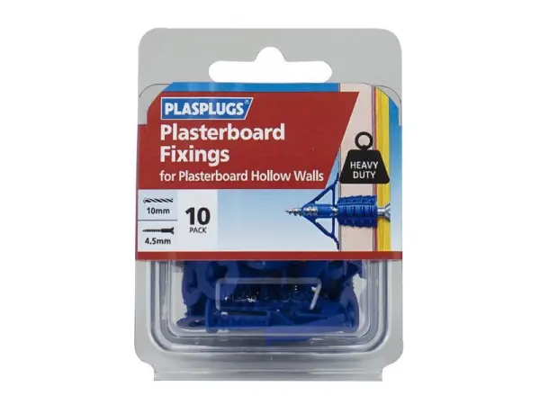 Plasplugs HCF110 Heavy-Duty Plasterboard Fixings, Pack of 10